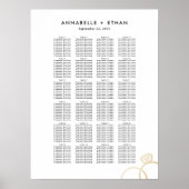 Eenvoudige gouden moderne ringen bruiloft zitgrafi poster (Voorkant)