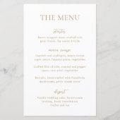 Eenvoudige Gouden Moderne Trouwmenu (Voorkant)