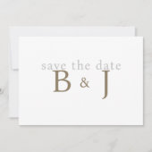 Eenvoudige Gouden Monogram Ik Doe Save The Date (Voorkant)