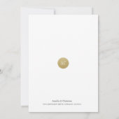 Eenvoudige gouden monogram trouwkaart 'Save the Da Save The Date (Achterkant)