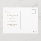 Eenvoudige gouden monogram witte trouw save the da briefkaart (Achterkant)