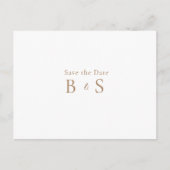 Eenvoudige gouden monogram witte trouw save the da briefkaart (Voorkant)