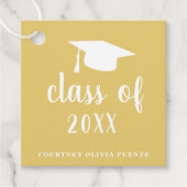 Eenvoudige Gouden Mortel Board Modern Afstuderen Bedankjes Labels (Voorkant)