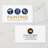 Eenvoudige gouden penseelpictogrammen visitekaartje (Voorkant / Achterkant)