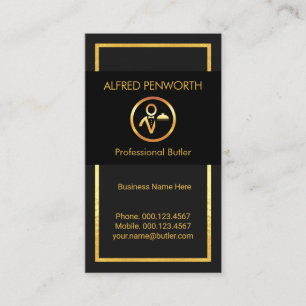 Eenvoudige gouden rand frame butler visitekaartje