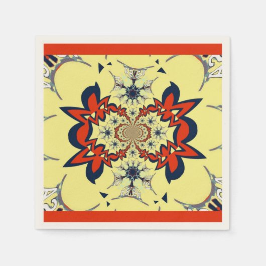 Eenvoudige Gouden Rood Gepersonaliseerde Art serve Servet (Voorkant)