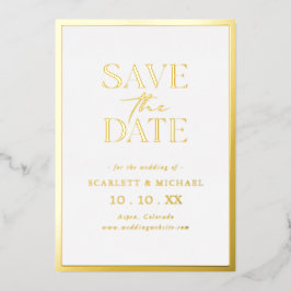 Eenvoudige Gouden Save The Date Folie Uitnodiging