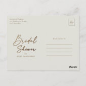 Eenvoudige gouden script bruidsdouche briefkaart (Achterkant)