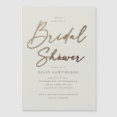 Eenvoudige gouden script bruidsdouche magnetische uitnodiging (Voorkant)