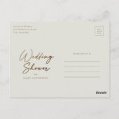 Eenvoudige gouden script bruiloft douche briefkaart (Achterkant)