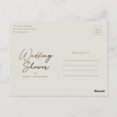 Eenvoudige gouden script bruiloftsdouche briefkaart (Achterkant)