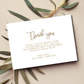 Eenvoudige gouden script foto bruiloft dank u kaar kaart