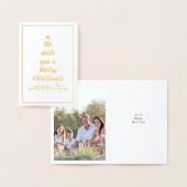 Eenvoudige gouden script kerstboom folie kaarten (Display)