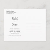 Eenvoudige gouden sticker save the date ansichtkaa aankondigingskaart (Achterkant)