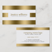 Eenvoudige gouden strepen Oner Wit Visitekaartje (Voorkant / Achterkant)