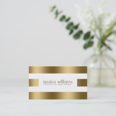 Eenvoudige gouden strepen Oner Wit Visitekaartje (Staand voorkant)