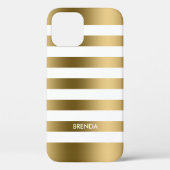 Eenvoudige gouden strepen op witte achtergrond Case-Mate iPhone case (Achterkant)