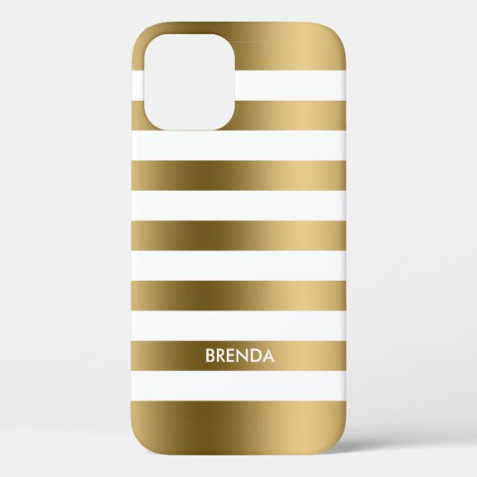 Eenvoudige gouden strepen op witte achtergrond Case-Mate iPhone case (Achterkant)