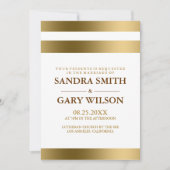 Eenvoudige Gouden Strepen Over Witte Achtergrond T Kaart (Voorkant)