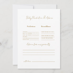 Eenvoudige gouden tekst Baby voorspellingen Kaart