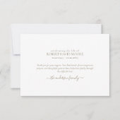 Eenvoudige gouden tekst Begrafenis Dank u Bedankkaart (Voorkant)