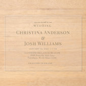 Eenvoudige gouden tekst bruiloft acryl uitnodigingen (Voorkant)