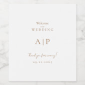 Eenvoudige gouden tekst bruiloft wijn etiket (Enkel label)