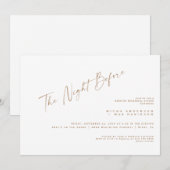 Eenvoudige gouden tekst de avond voor repetitie di kaart (Voorkant / Achterkant)