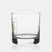 Eenvoudige Gouden Tekst Naam Datum Beste Man Gift Whisky Glas (Links)