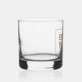 Eenvoudige Gouden Tekst Naam Datum Beste Man Gift Whisky Glas (Rechts)
