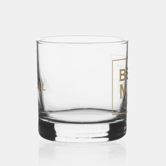 Eenvoudige Gouden Tekst Naam Datum Beste Man Gift Whisky Glas (Rechts)