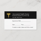 Eenvoudige gouden Toon Caduceus Symbool Afspraakka Afsprakenkaartje (Voorkant)