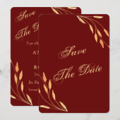 Eenvoudige Gouden Tropische Bruiloft Save The Date (Voorkant / Achterkant)