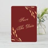 Eenvoudige Gouden Tropische Bruiloft Save The Date (Staand voorkant)