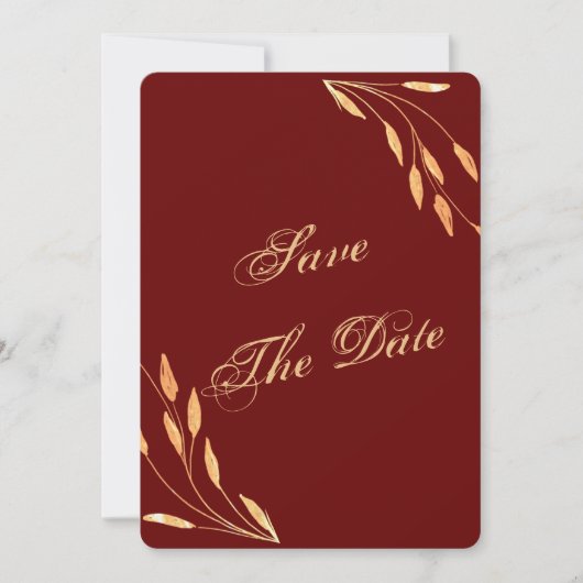 Eenvoudige Gouden Tropische Bruiloft Save The Date (Voorkant)