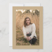 Eenvoudige gouden tropische foto Modern Afstuderen Aankondiging (Achterkant)