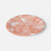 Eenvoudige gouden tropische koraalpalmpelfloraal papieren bordje (Gekanteld)