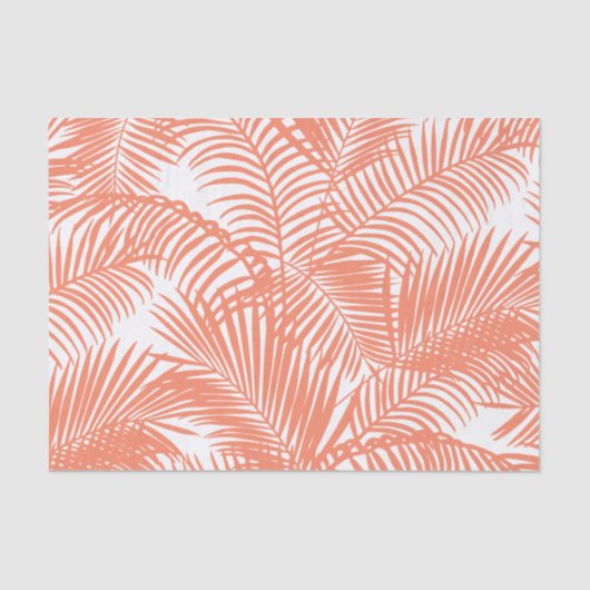 Eenvoudige gouden tropische koraalpalmpelfloraal tissuepapier (Voorkant)