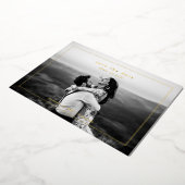 Eenvoudige gouden trouwfoto save the date folie uitnodiging (Gedraaid)