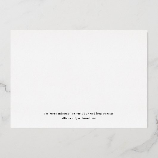 Eenvoudige gouden trouwfoto save the date folie uitnodiging (Achterkant)