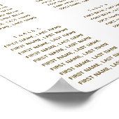 Eenvoudige gouden trouwstoelindeling poster (Hoek)