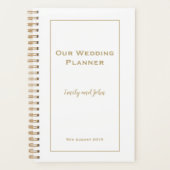 Eenvoudige Gouden typografie en lijst Bruiloft Planner (Voorkant)