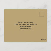 Eenvoudige Gouden typografie en Lijst Bruiloft RSV Briefkaart (Achterkant)