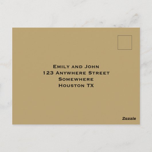 Eenvoudige Gouden typografie en Lijst Bruiloft RSV Briefkaart (Achterkant)