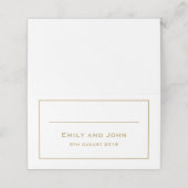 Eenvoudige gouden typografie en rand plaatskaartje (Buitenkant ongevouwen)