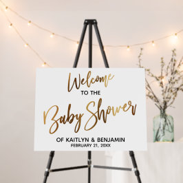 Eenvoudige Gouden Typografie Welkom op de Baby Sho