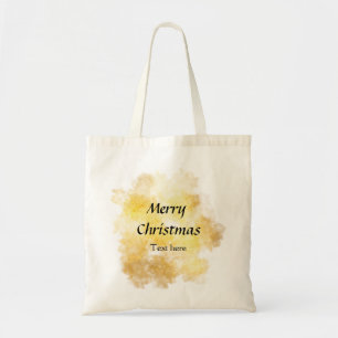 Eenvoudige gouden voeg je tekst toe kerstmis op ma tote bag