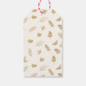 Eenvoudige gouden winterbladeren Mistletoe Cadeaulabel (Achterkant)
