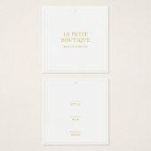 Eenvoudige Gouden Witte Kleding Hang Prijs Label Vierkante Visitekaartjes (Voorkant /achterkant)