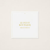 Eenvoudige Gouden Witte Kleding Hang Prijs Label Vierkante Visitekaartjes (Voorkant)